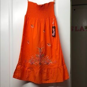 Strapless NWT orange summer dress